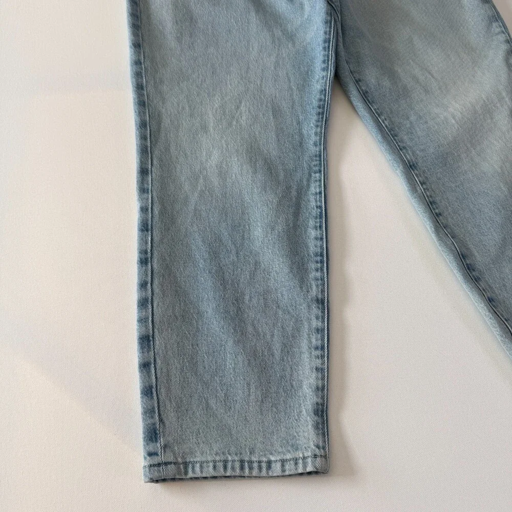 Good American Mom Jeans Women's Sz 10 / 30 High Waist Distressed Light Wash Blue - Picture 7 of 16